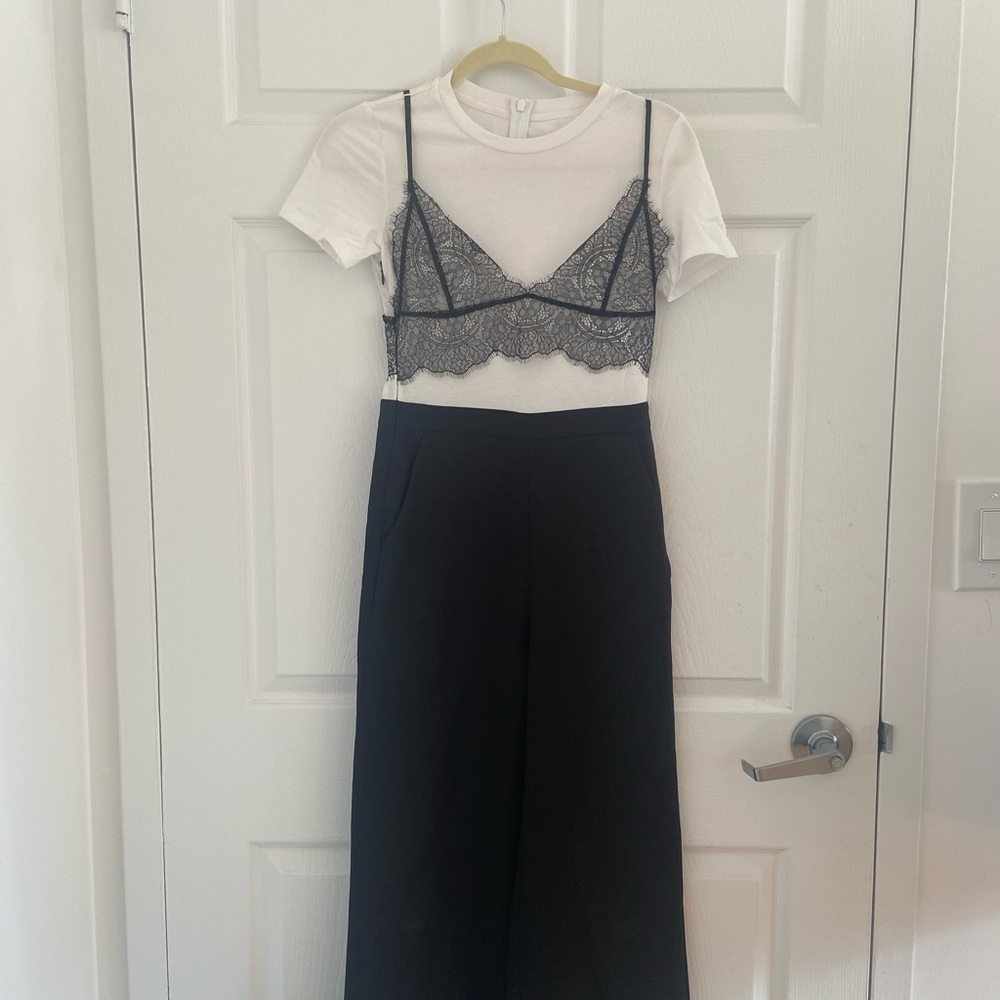Black and white Ankle jumpsuit